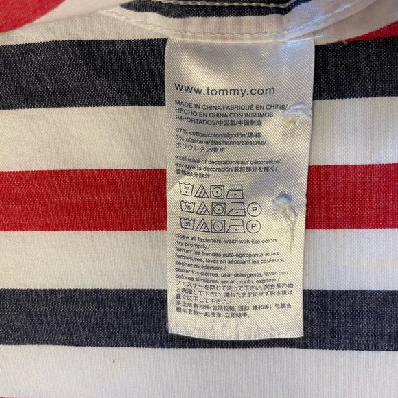 Tommy Hilfiger Slim Fit Striped Oxford Dress Shirt Men’s Large - Picture 10 of 15